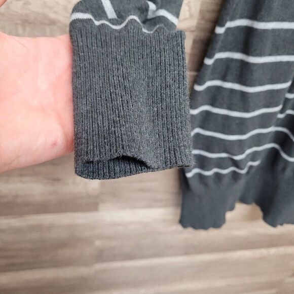 Pink Rose Sweater Mini Dress Black Tunic Gray Striped Cowl Neck Womens Large - Picture 8 of 11